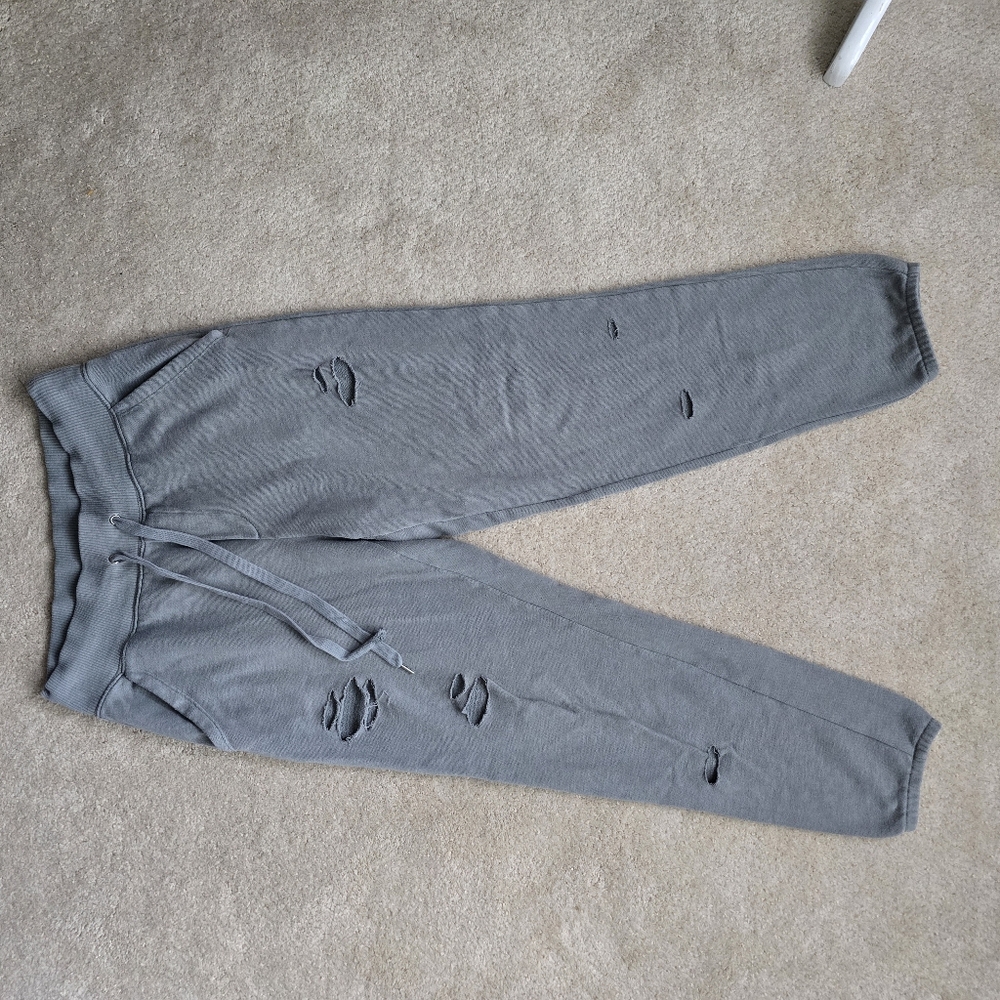Aerie Distressed Joggers Grey